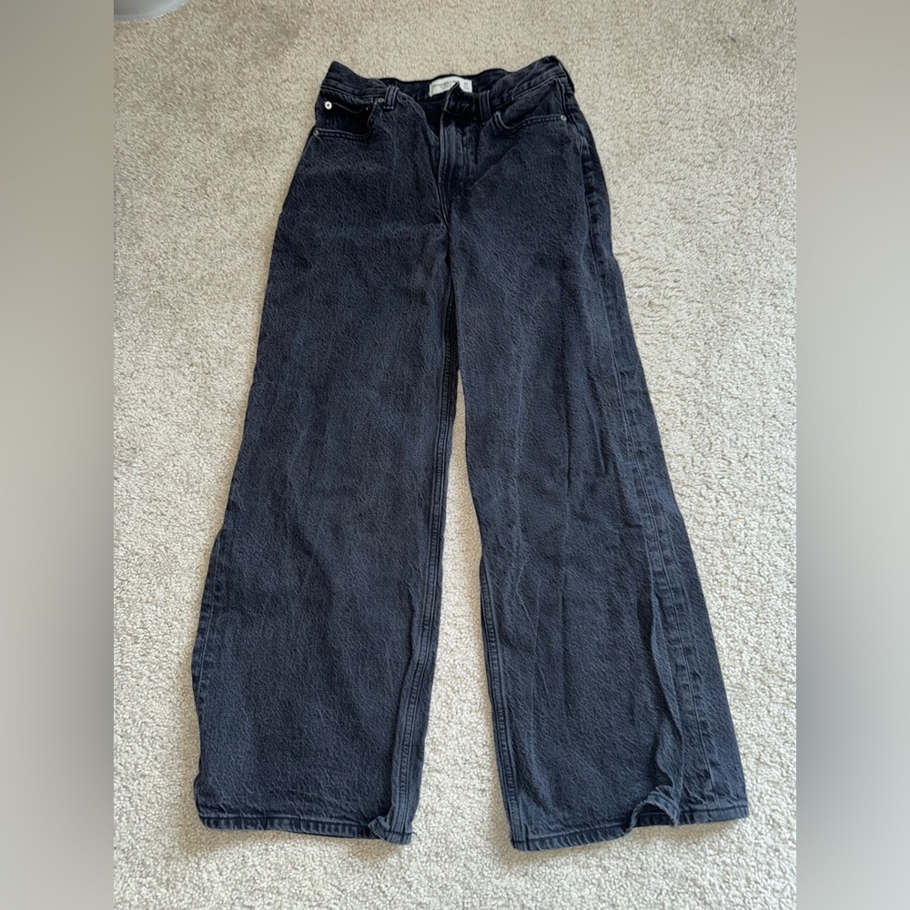 Abercrombie & Fitch Black Wide Leg Jeans